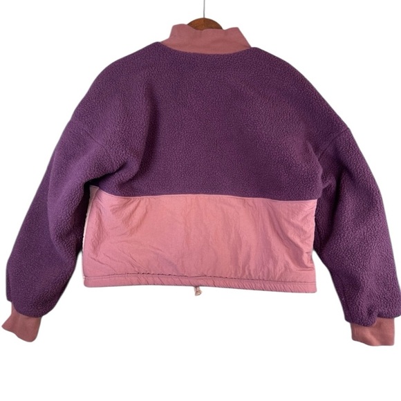 Fabletics Mallory Fleece Pullover Sweatshirt Maroon Woman’s XS - Picture 7 of 14